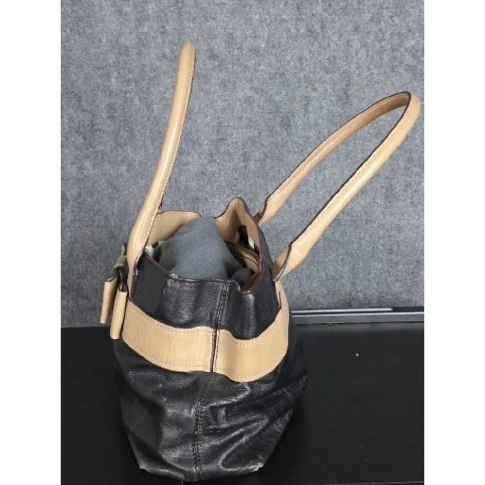 Kate Spade‎ Elena New York Black Tan Leather Bow Tote Handbag Purse Shoulder Bag